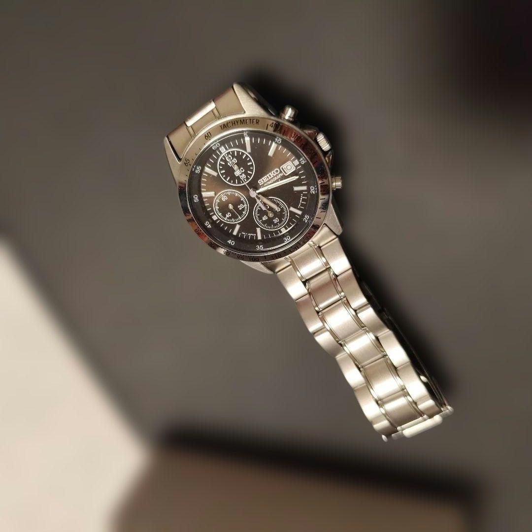 稼働 メンズ SEIKO セイコー クロノグラフ 100M 防水