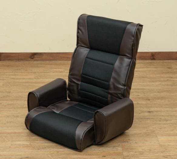 ブラウン メッシュ肘付座椅子7段