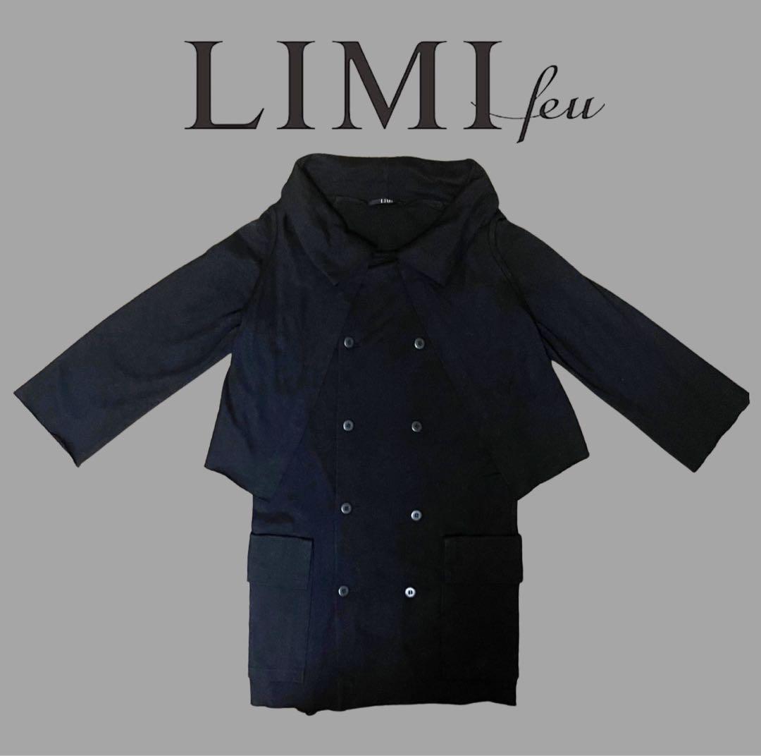 初期LIMI feu ヨウジヤマモト　ユニセックス　ブラック ハーフコート
