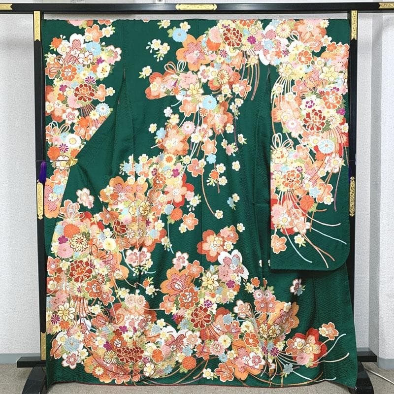 506z10, 412y11,小物類〇古典柄 振袖 金彩 身幅広め 嘘つき袖付