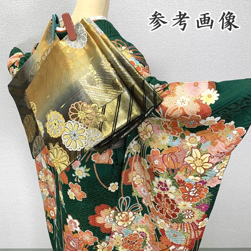 506z10, 412y11,小物類〇古典柄 振袖 金彩 身幅広め 嘘つき袖付