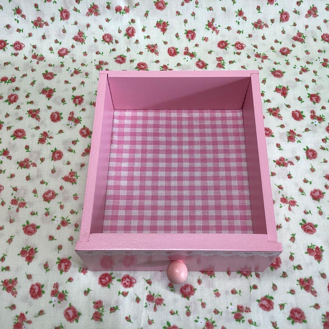 【未使用】マザーガーデン　いちご　小物入れ　チェスト　木製　レア　苺　ピンク