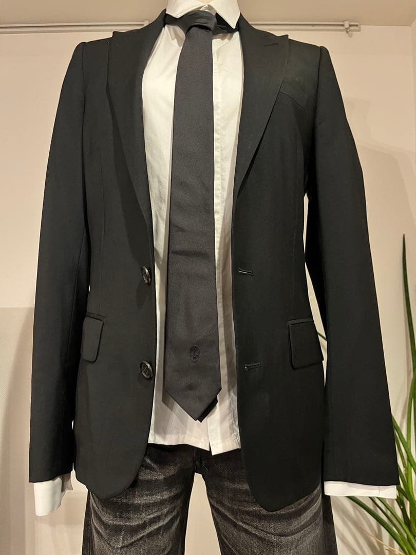 Dior homme ディオールオム　スカル　ドクロ刺繍　エディ期　ネクタイ