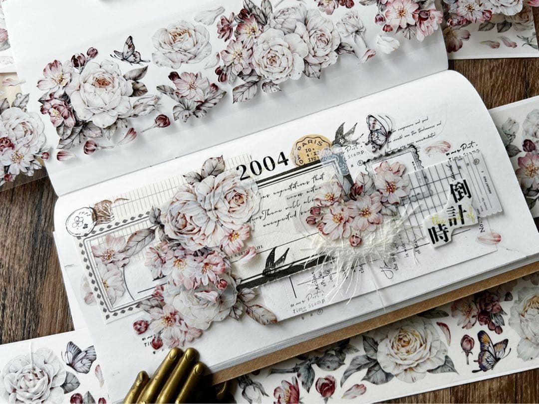 梦岛日记《海棠微露》海外マスキングテープ　マステ 【2319】