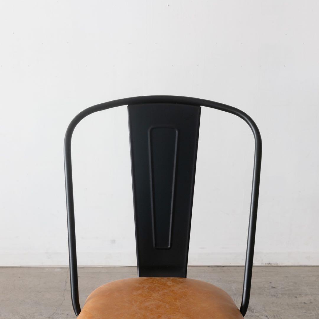 工業デザイン ダイニングチェア 黒と茶色