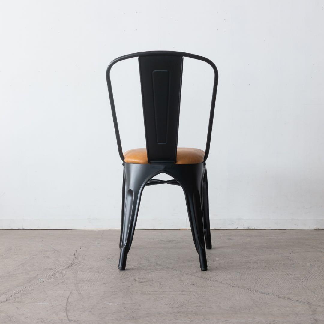 工業デザイン ダイニングチェア 黒と茶色