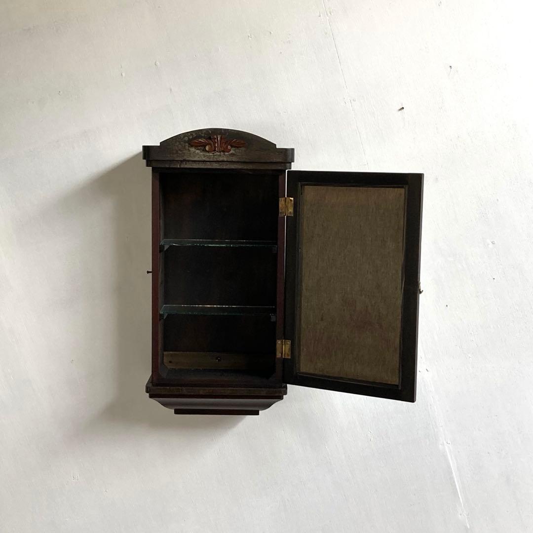 古い3段 飾り棚 ミラーキャビネット ドレッサー ウォールミラー