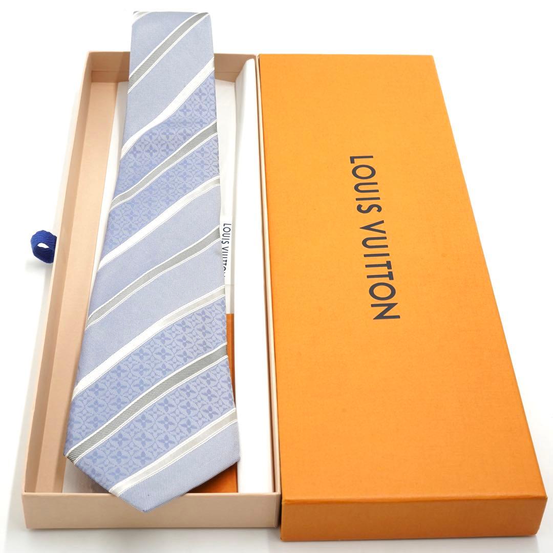 ✨新品未使用品✨　LOUIS VUITTON ネクタイ　モノグラム　ストライプ