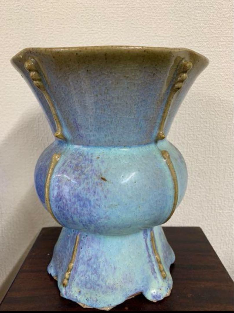 中国古美術　鈞窯出戟尊 【奉華】在銘中国北宋時代