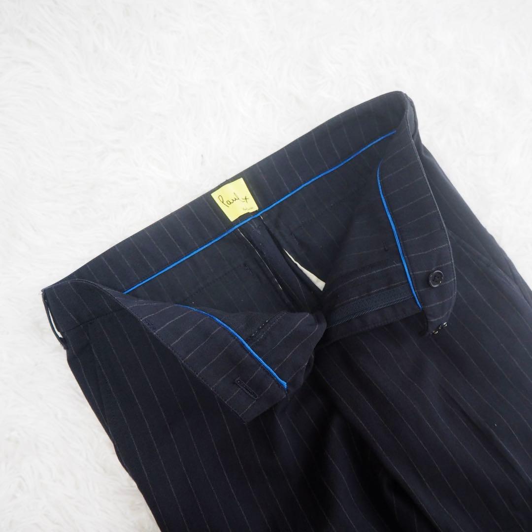 美品 ポールスミス パンツスーツセットアップ 上下 派手裏地 花柄 ストライプ