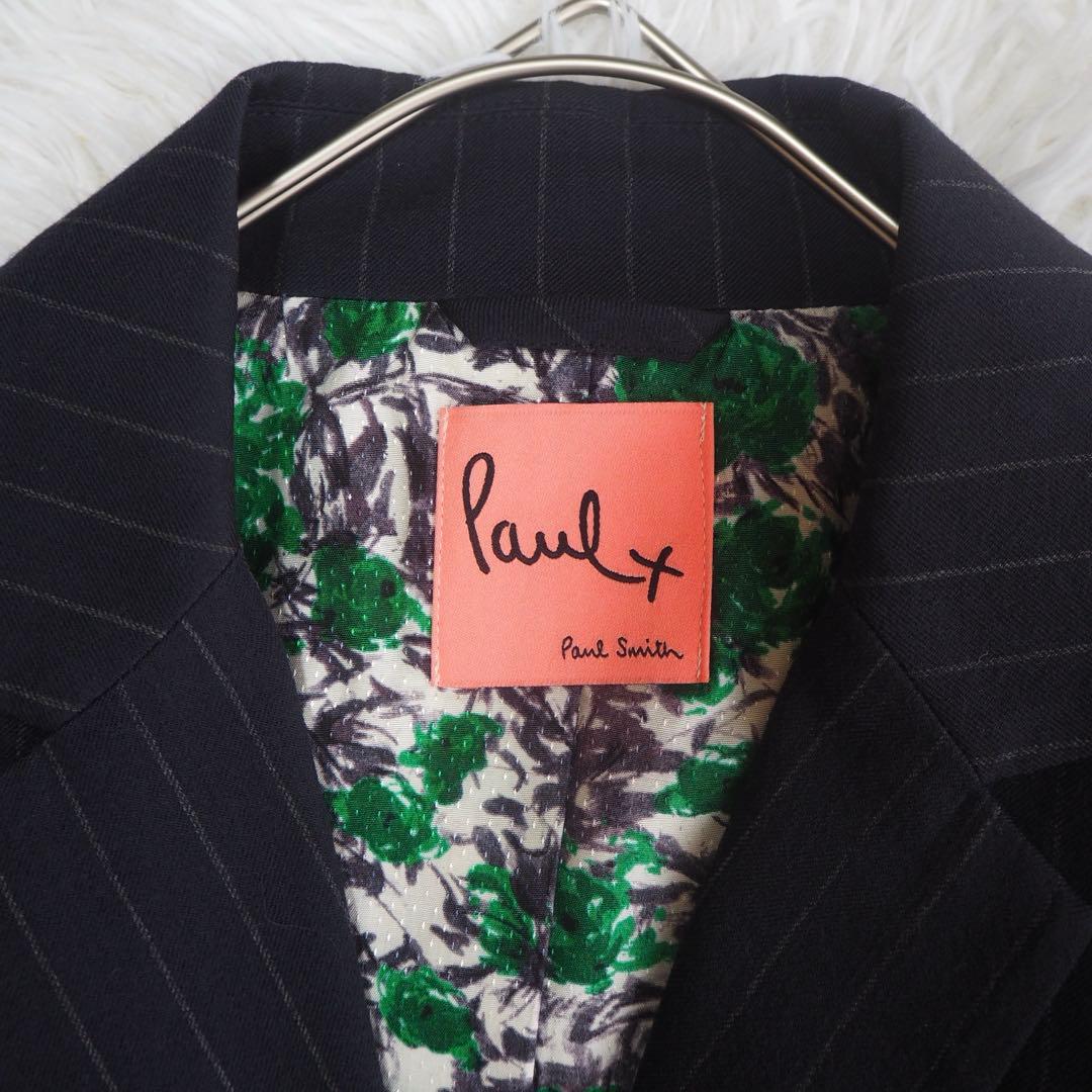 美品 ポールスミス パンツスーツセットアップ 上下 派手裏地 花柄 ストライプ