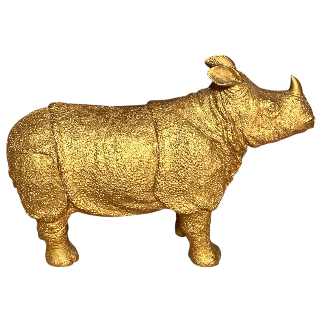 franc franc ideacoのカバとサイのゴールド置物