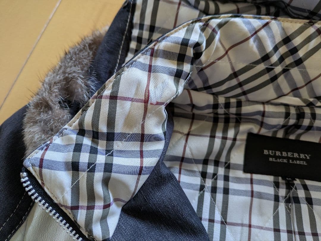 【美品】バーバリーブラックレーベル　ホワイト羊革レザージャケット M