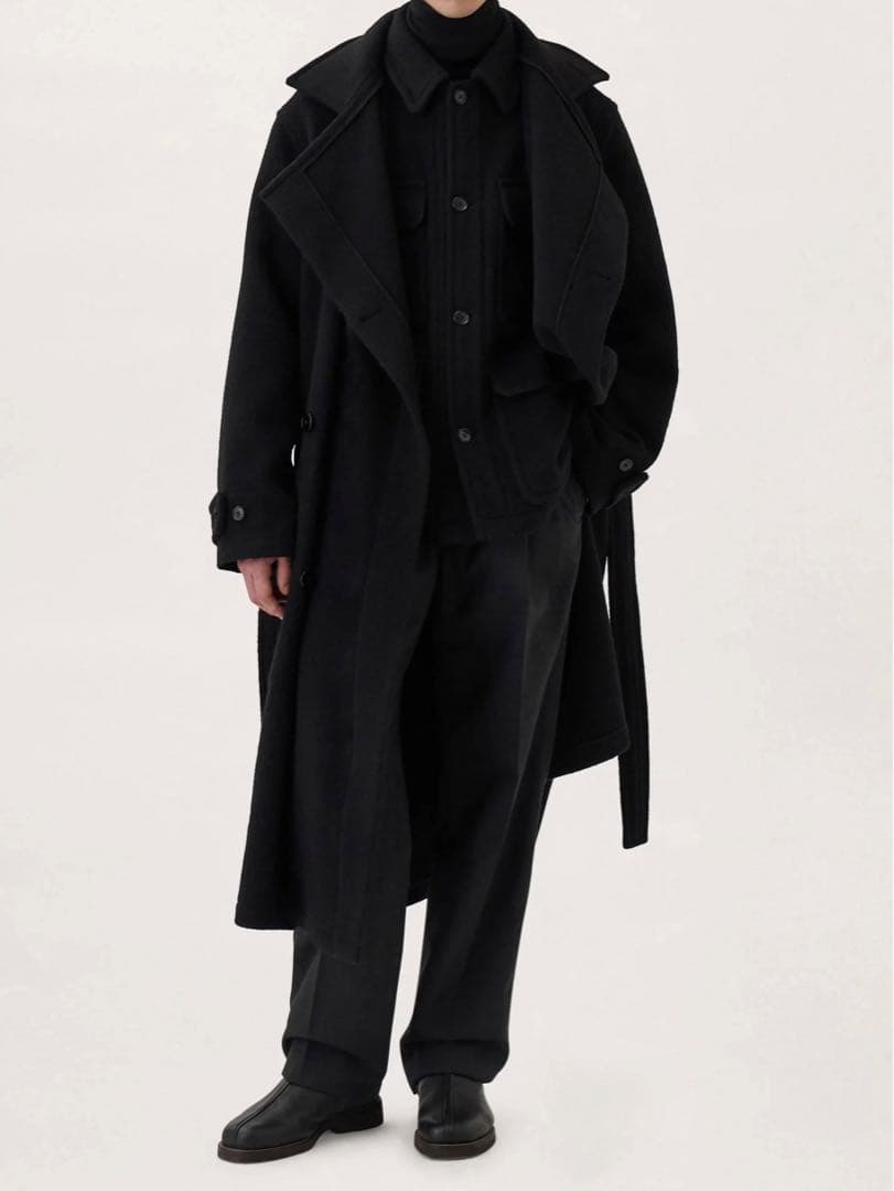 LEMAIRE　WRAP COAT　BLACK　CO184 LF615
