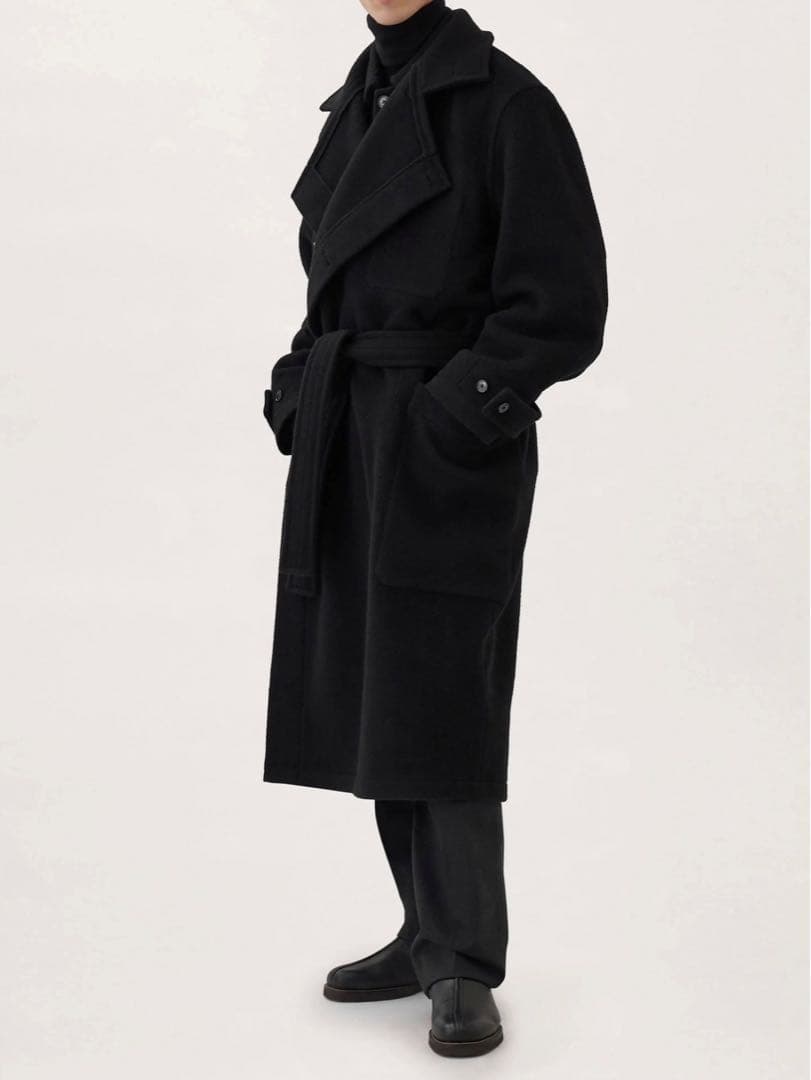 LEMAIRE　WRAP COAT　BLACK　CO184 LF615