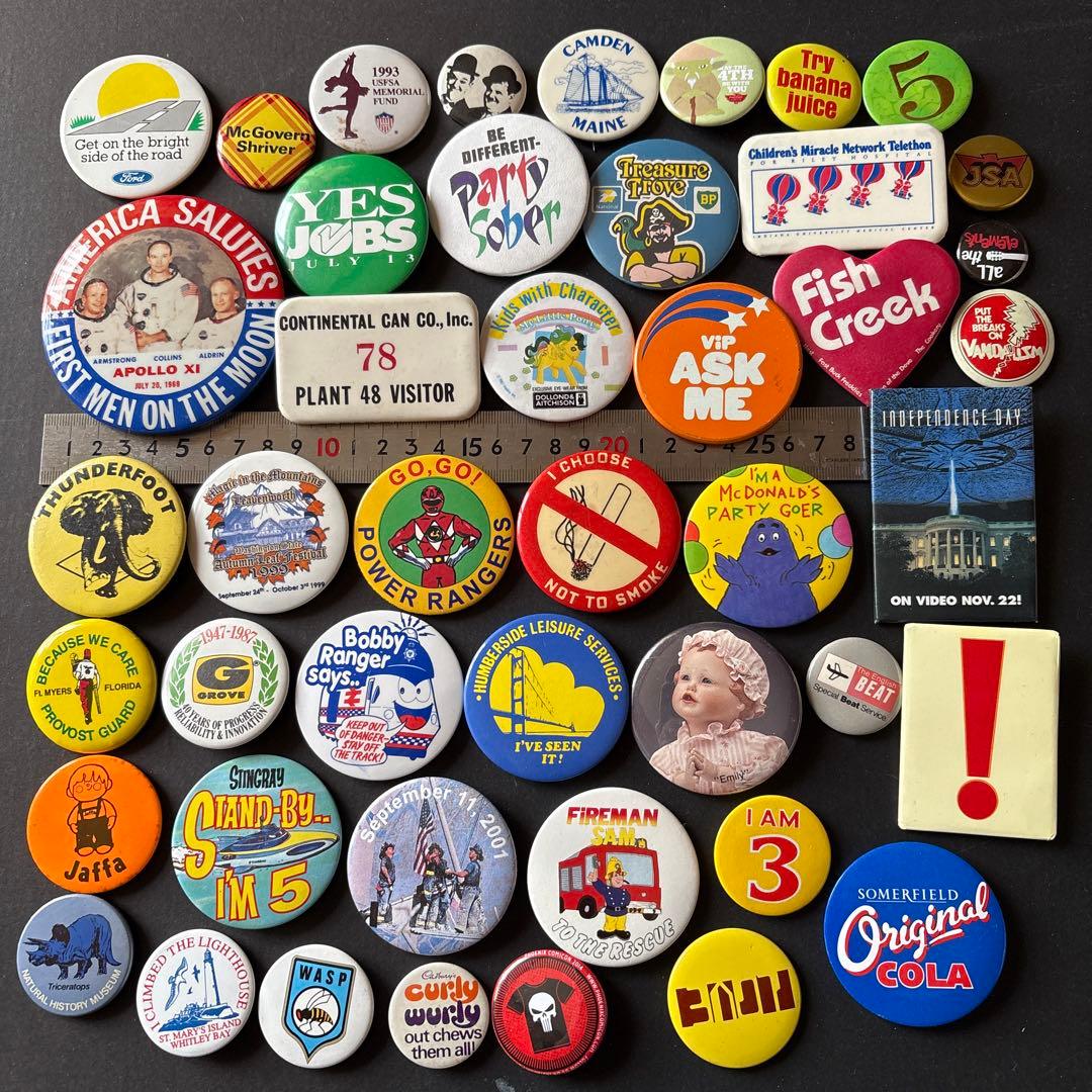 ヴィンテージ缶バッジ300個OVER ／US／UK VINTAGE