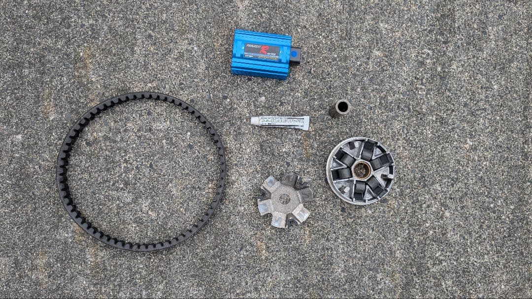 レッツ2　ハイスピードプーリー、パワーベルト、CDIセット