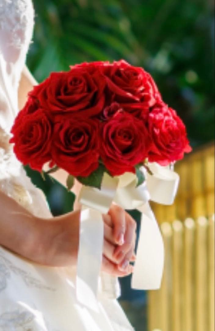 赤い薔薇　ブーケ＆ブートニア　バラ造花