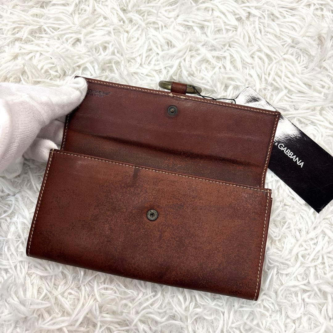 ドルチェ&ガッバーナ 長財布 豹柄 レザー ヴィンテージ加工 新品タグ付