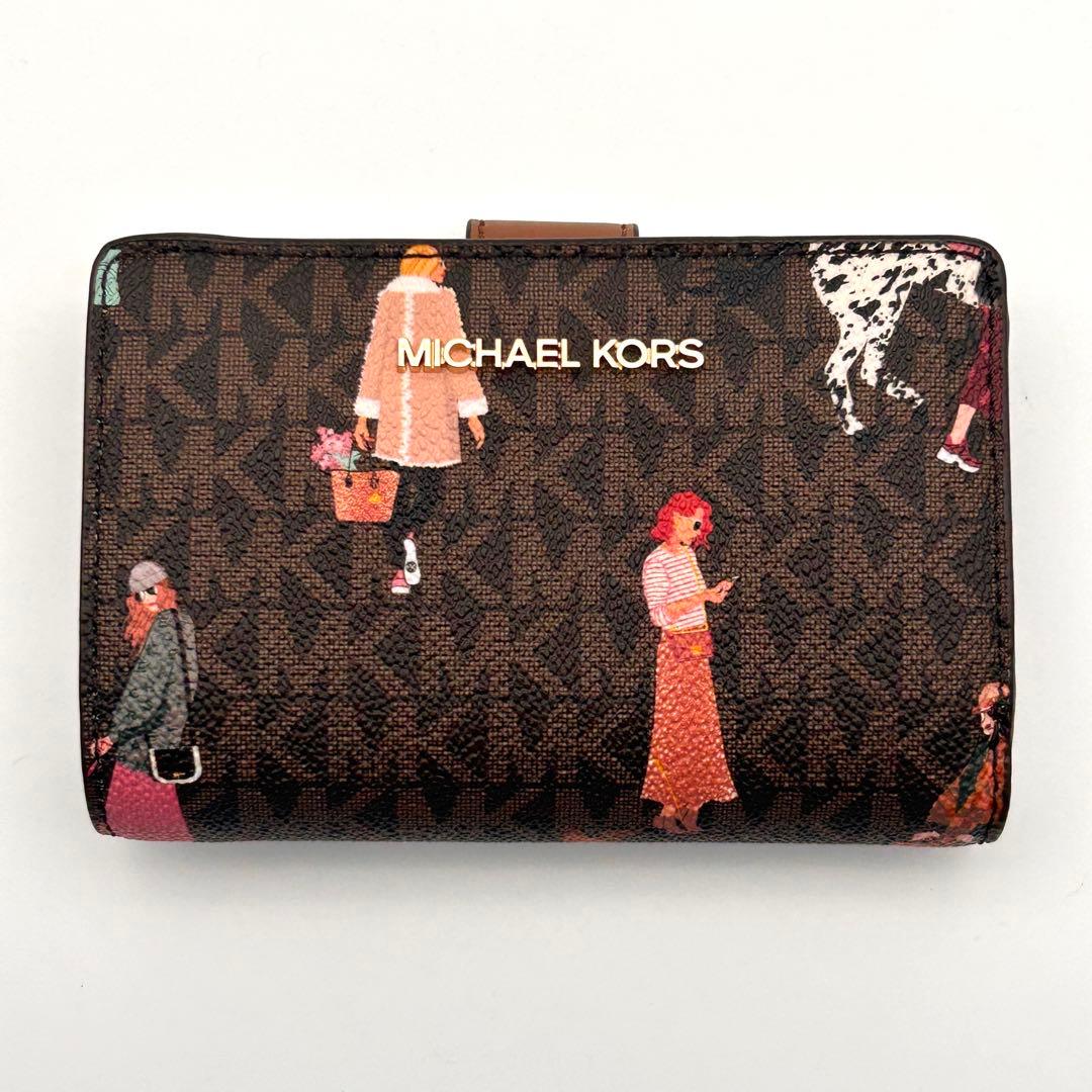 MICHAEL KORS マイケルコース 二つ折り財布 イラスト 美品 希少性大