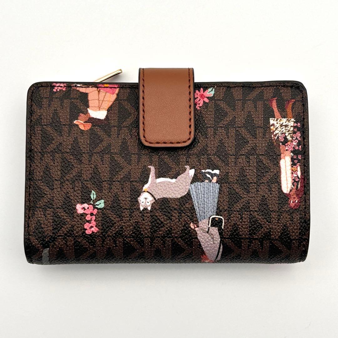 MICHAEL KORS マイケルコース 二つ折り財布 イラスト 美品 希少性大