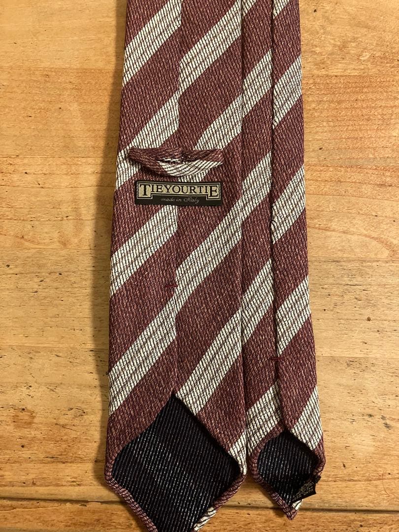 未使用　tie your tie レジメンタルネクタイ　シルク100%