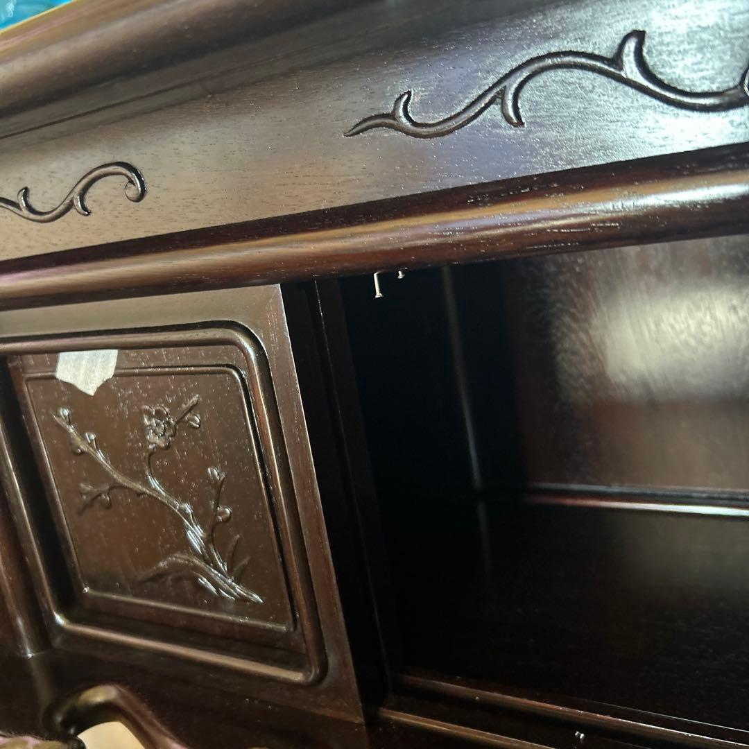 引き取り希望！ダークブラウン木製唐木飾り棚