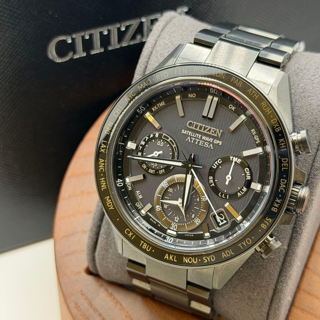 【極美品】シチズン　アテッサ　CC4055-65E 箱保付　チタン　ブラック