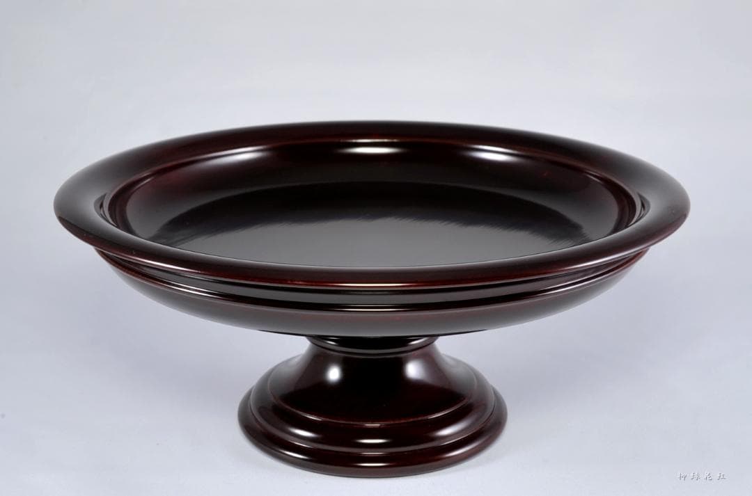 十二代 中村宗哲 溜塗 高杯 鵬雲斎在判書付 共箱 菓子器 茶道具