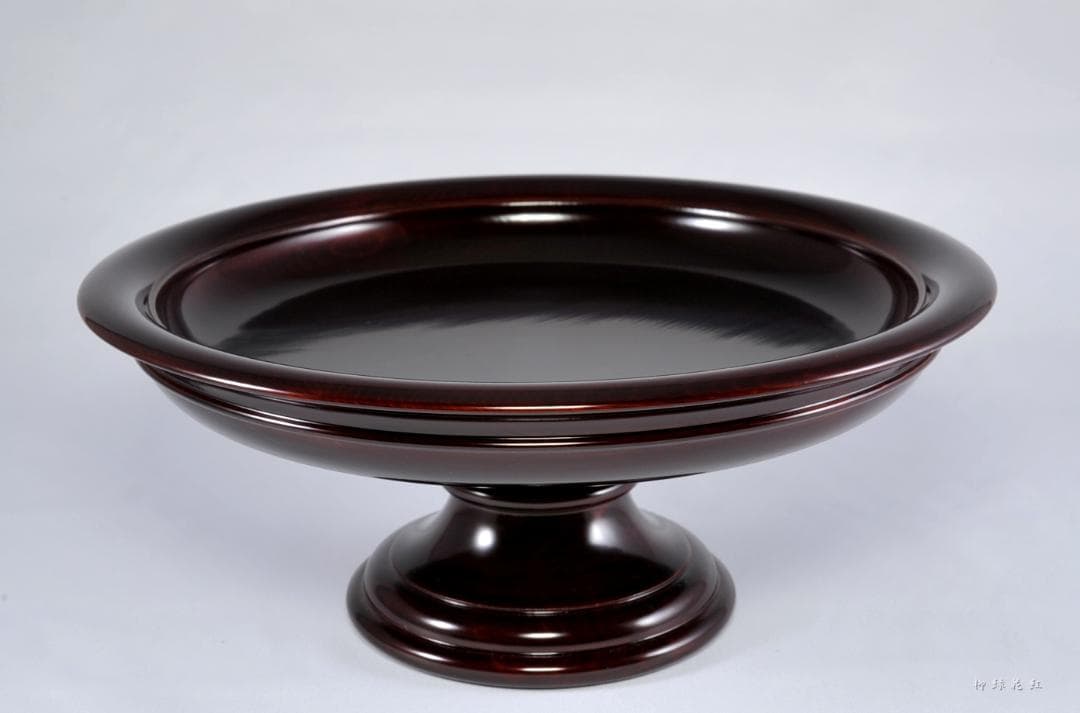 十二代 中村宗哲 溜塗 高杯 鵬雲斎在判書付 共箱 菓子器 茶道具