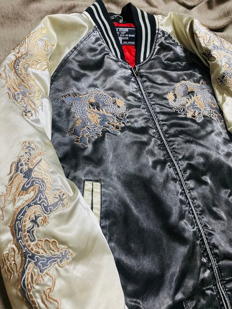 90s 龍 JUNGLE STORM 日本限定 スカジャン unisex サテン