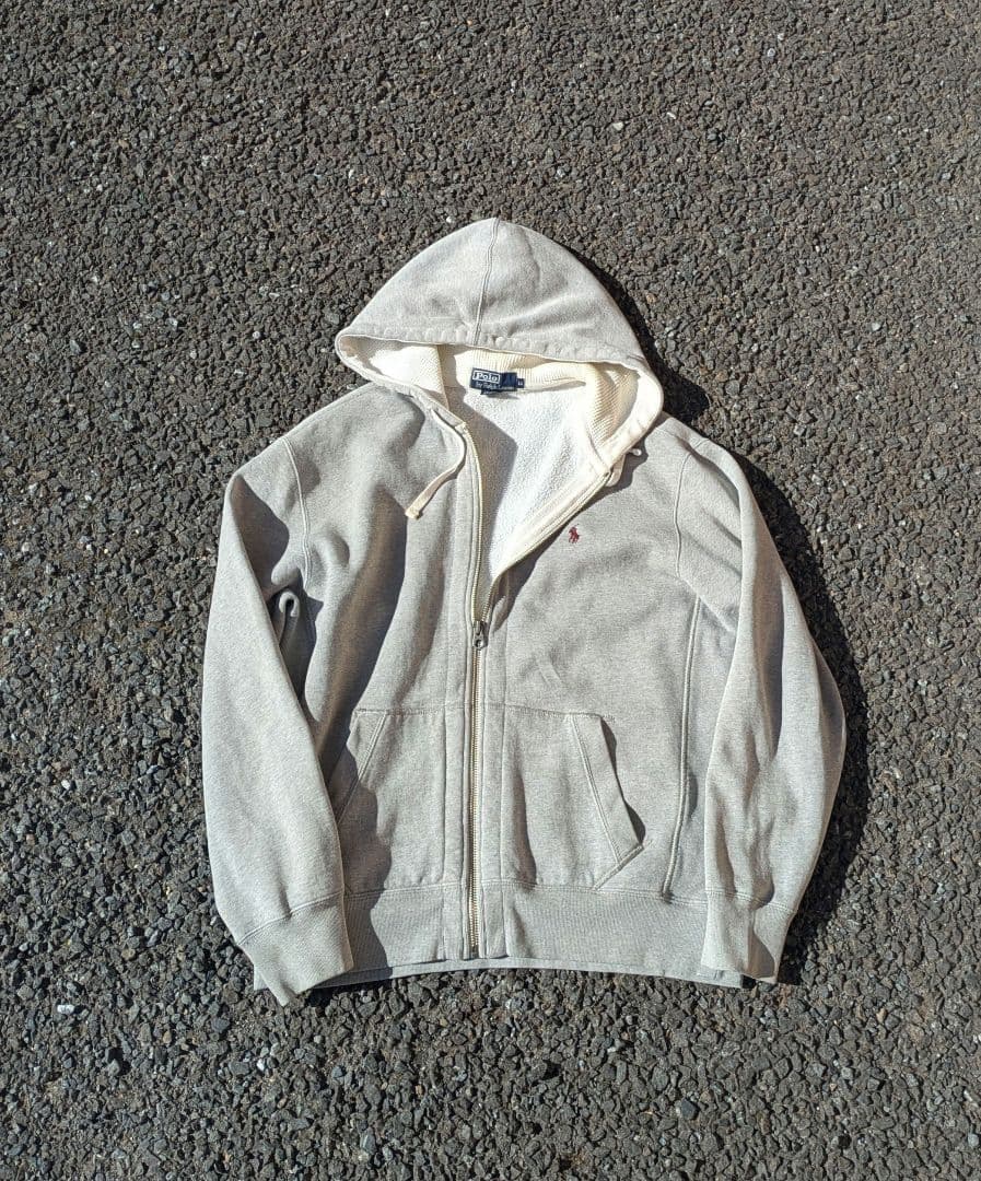 90s Ralph Lauren zip Foodie グレー フード裏サーマル