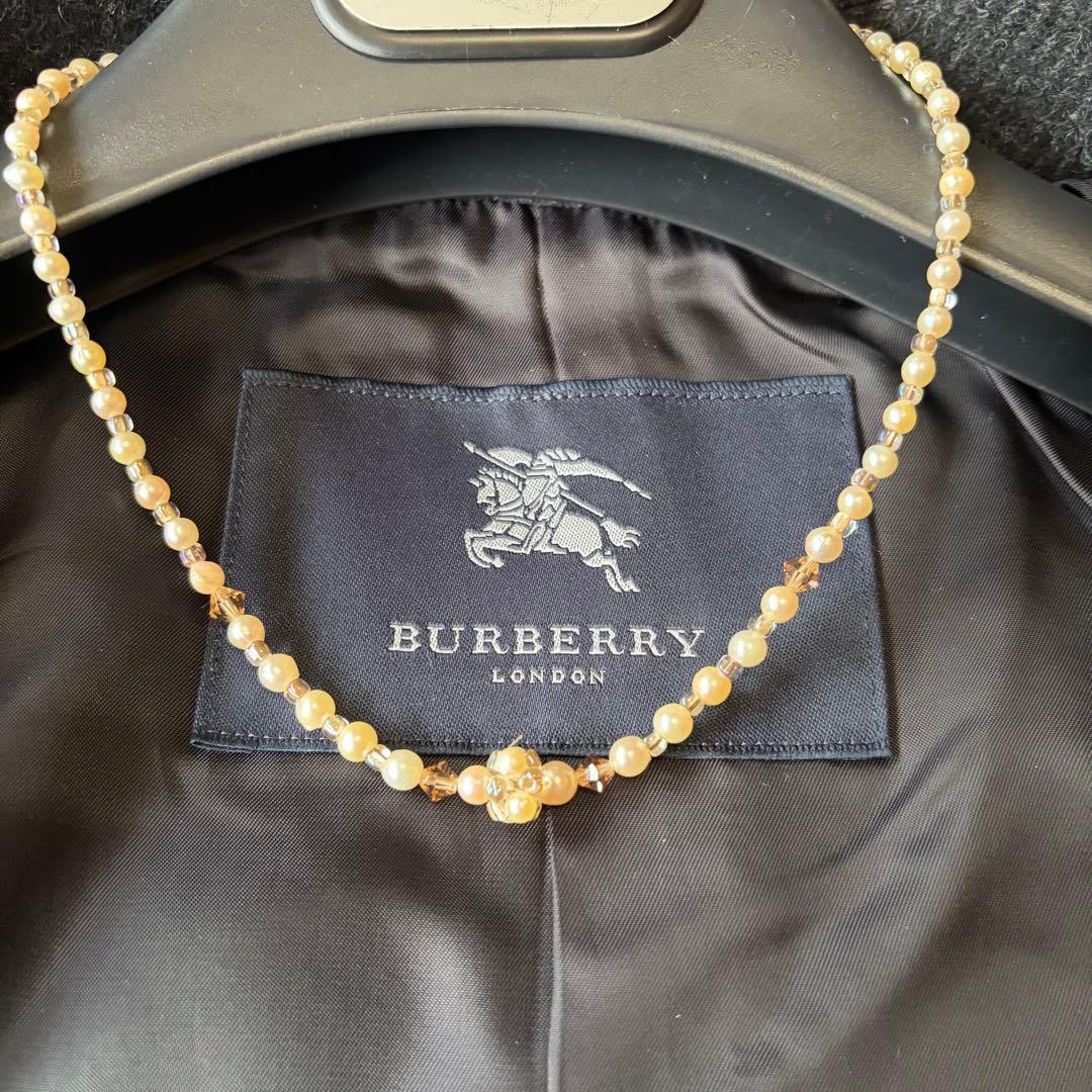 美品✨バーバリーロンドン　ポンチョ風ショートコート　ノバチェック ダークグレー