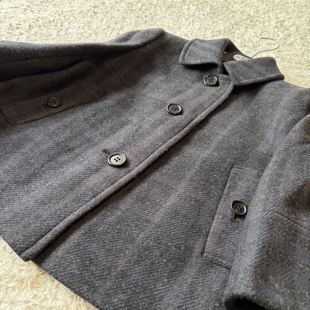 美品✨バーバリーロンドン　ポンチョ風ショートコート　ノバチェック ダークグレー