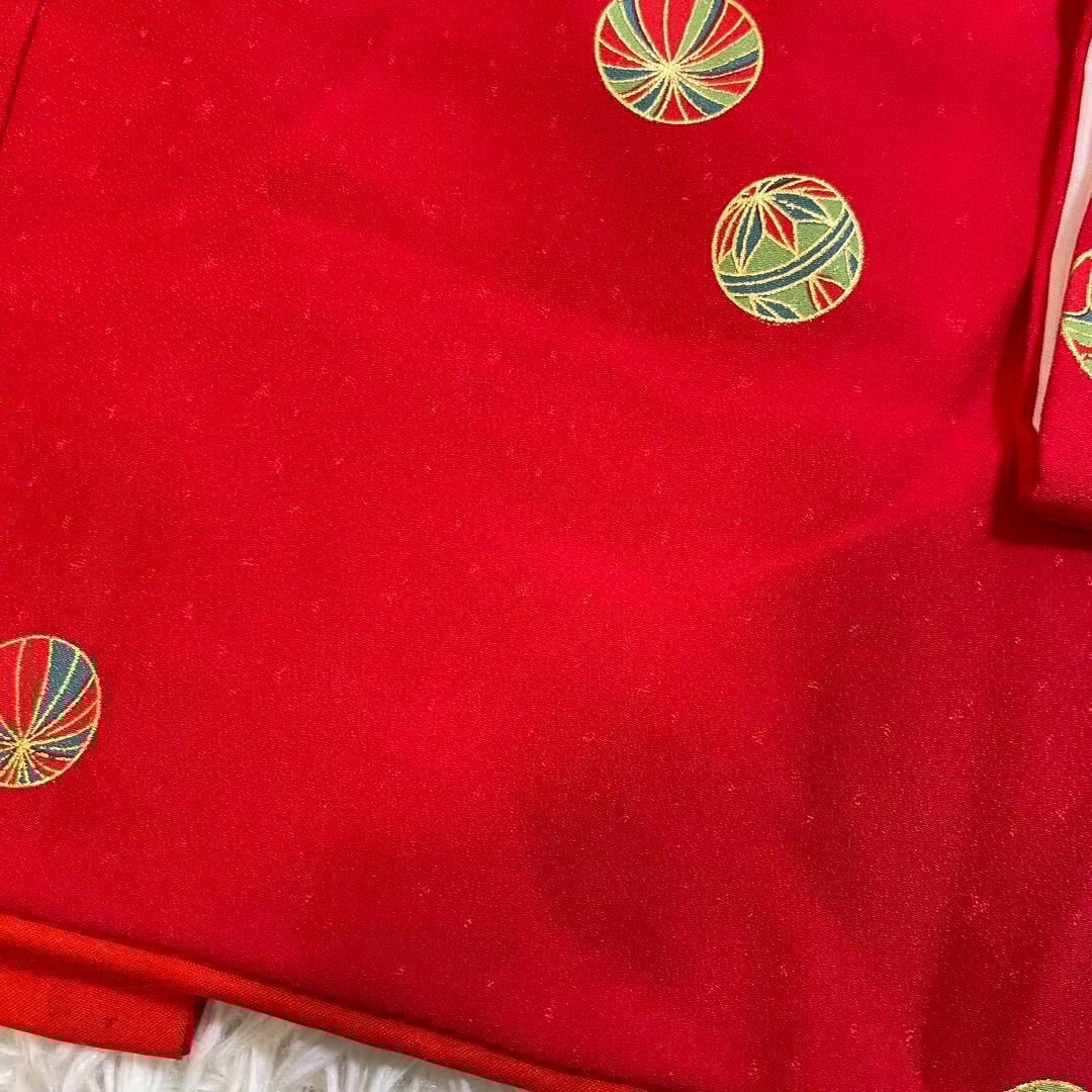 七五三　3歳　女の子　正絹　フルセット　被布コート　着物　赤　アンティーク