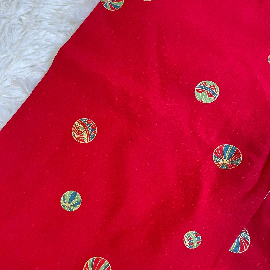 七五三　3歳　女の子　正絹　フルセット　被布コート　着物　赤　アンティーク