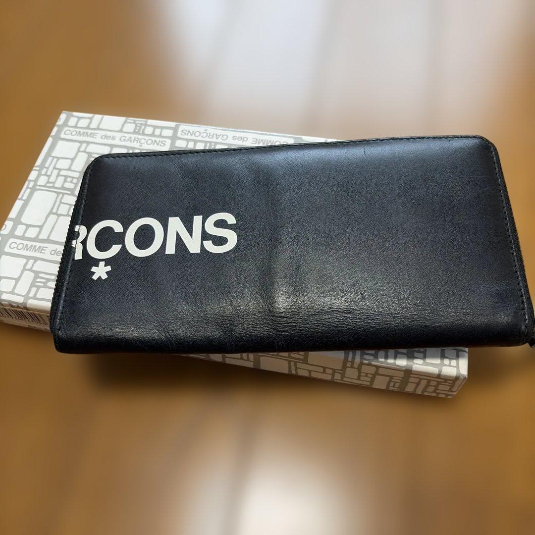 COMME des GARÇONS ロゴ長財布　スペイン製レザー　ブラック