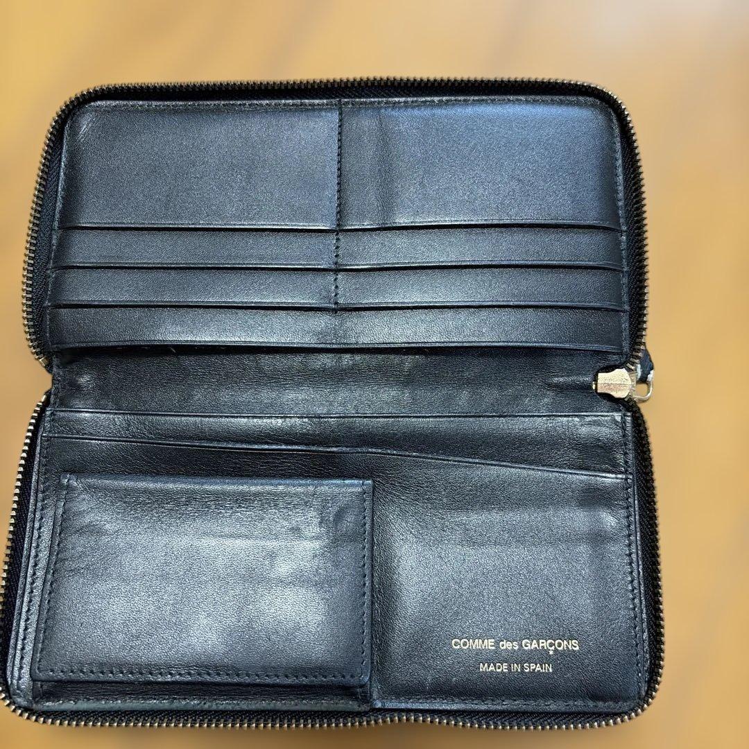 COMME des GARÇONS ロゴ長財布　スペイン製レザー　ブラック