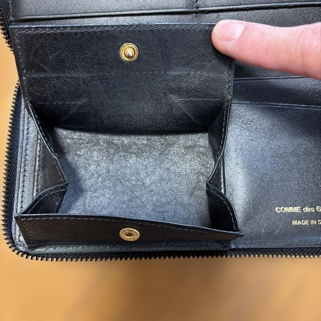 COMME des GARÇONS ロゴ長財布　スペイン製レザー　ブラック