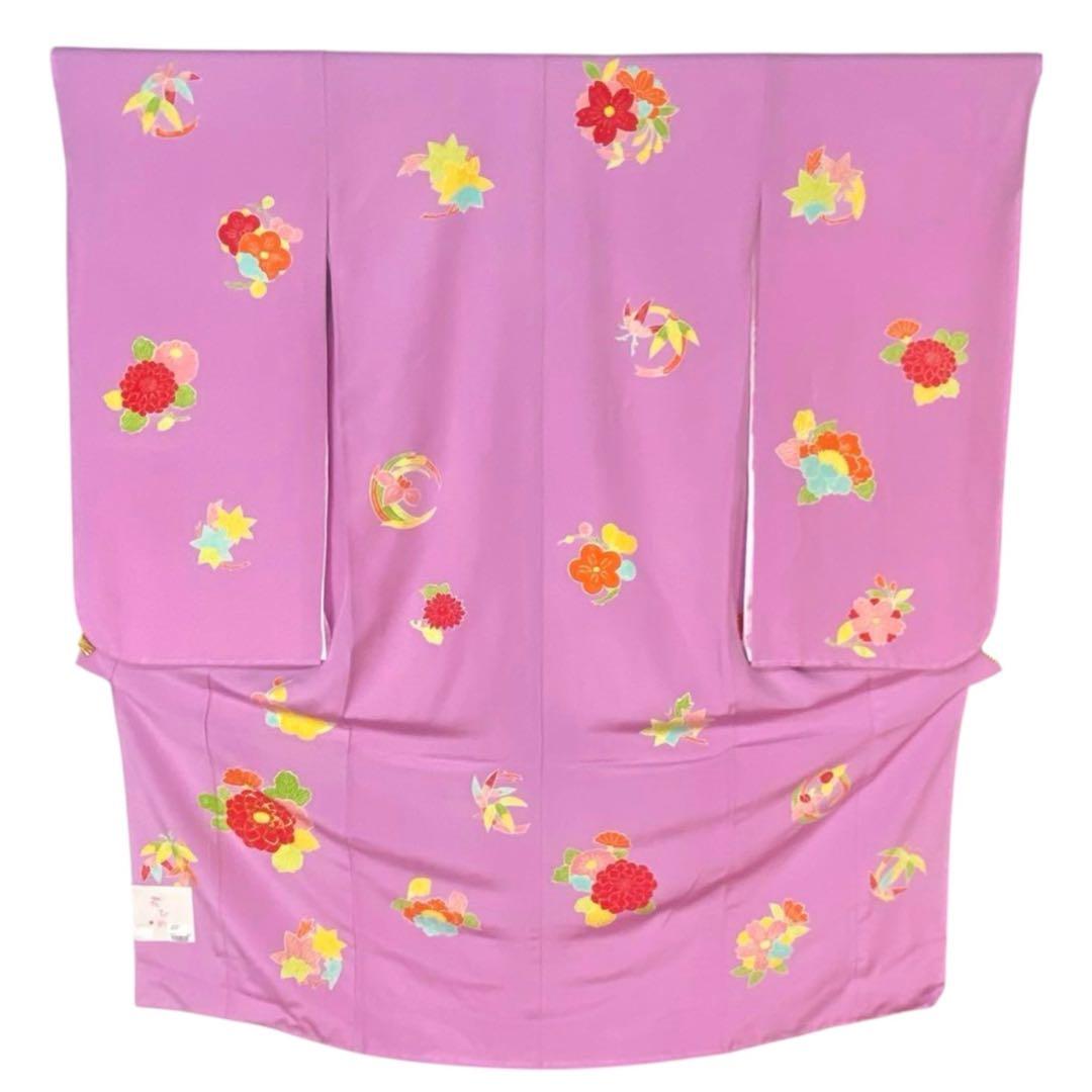 1点のみ 新品 四つ身 正絹 154 ピンク 七五三 絹 高級 こども 花ひめ