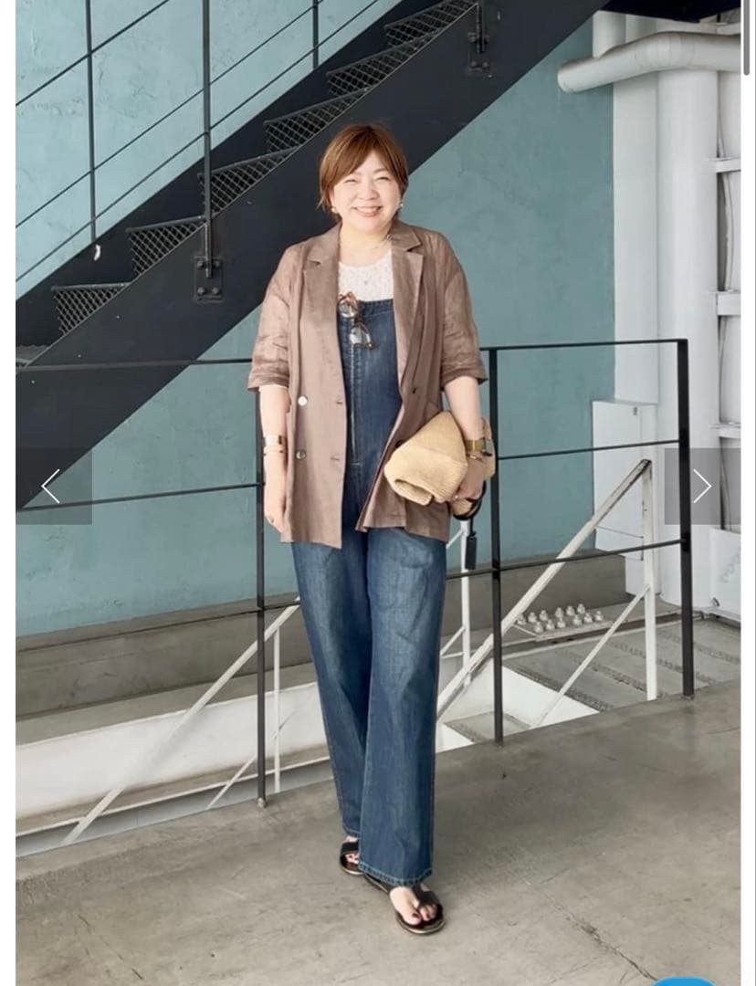 リヴドロワ　デニムサロペット ウエストベルト付き　36サイズ