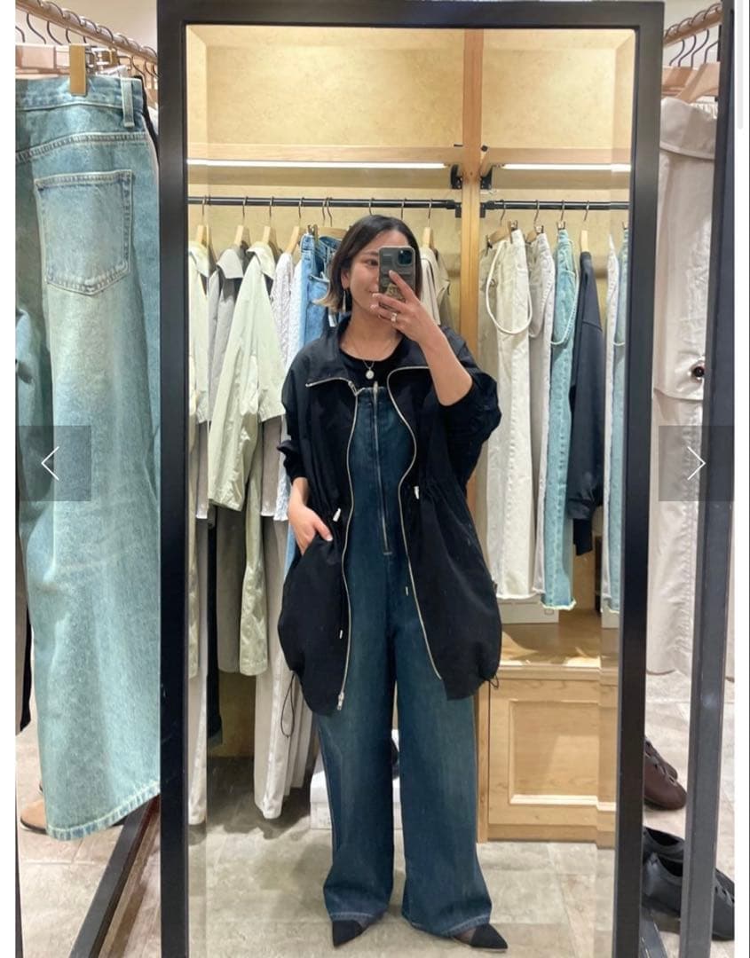 リヴドロワ　デニムサロペット ウエストベルト付き　36サイズ