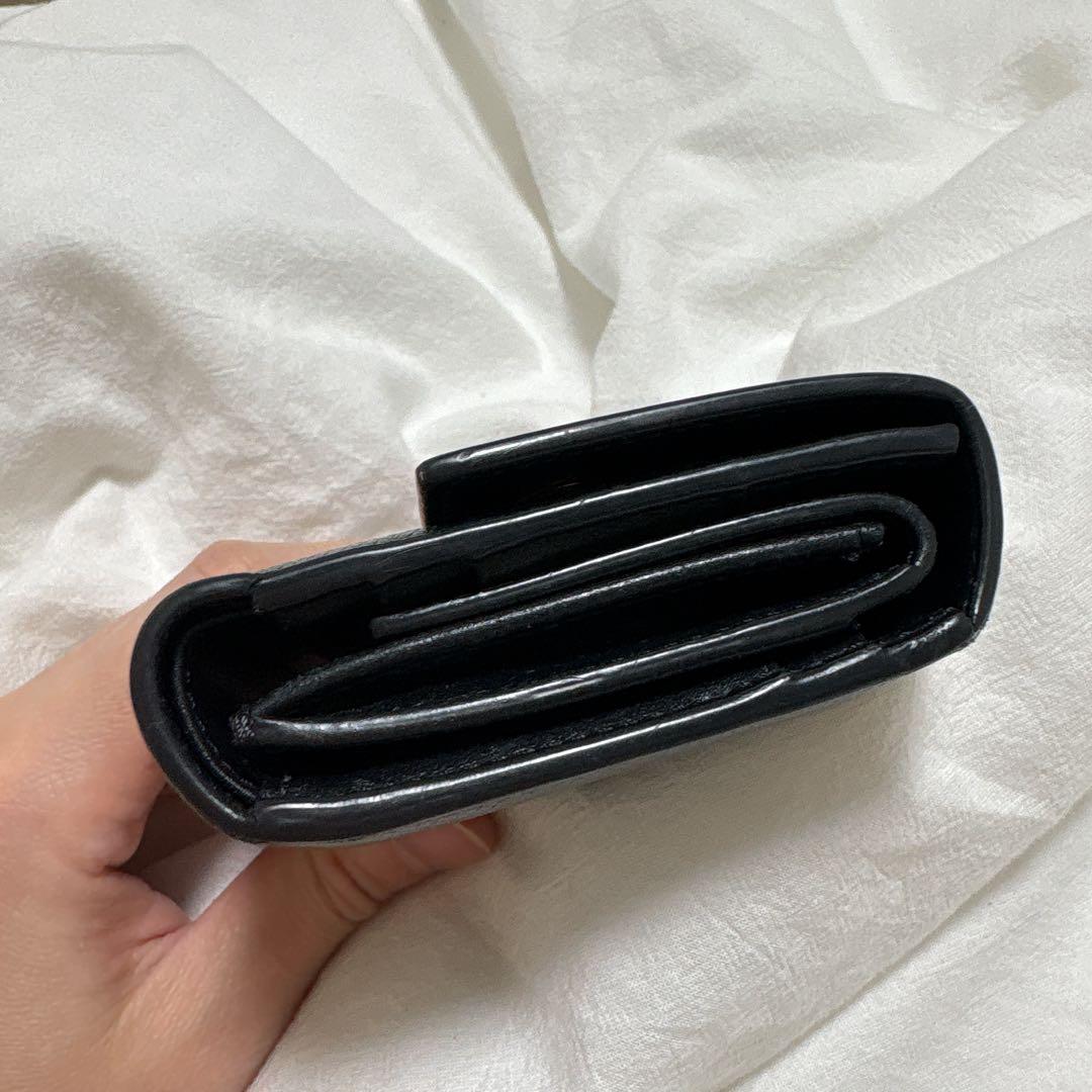 【はぐ】セリーヌ三つ折り財布 ブラック スモール トリフォールドウォレット