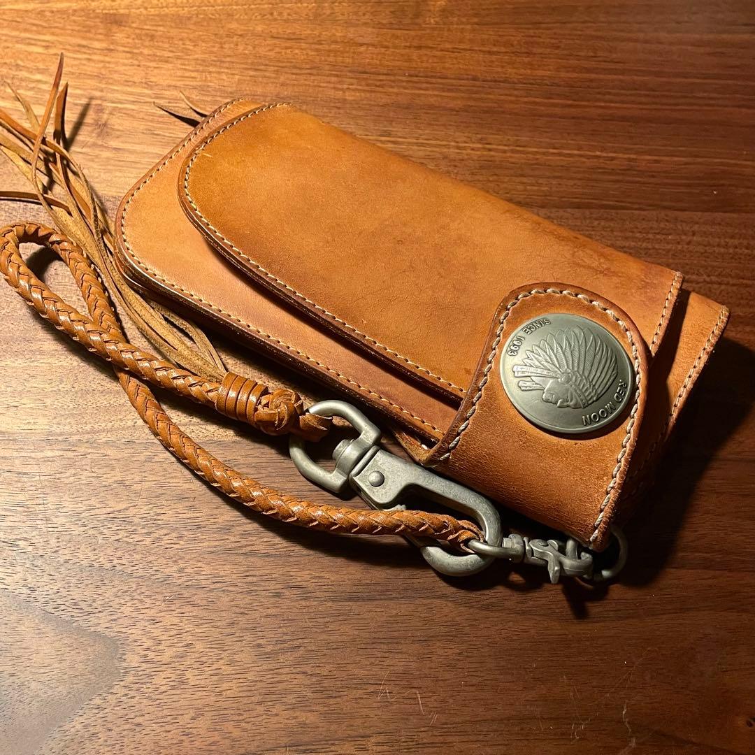 RED MOON MHSロングウォレット本革 キャメル