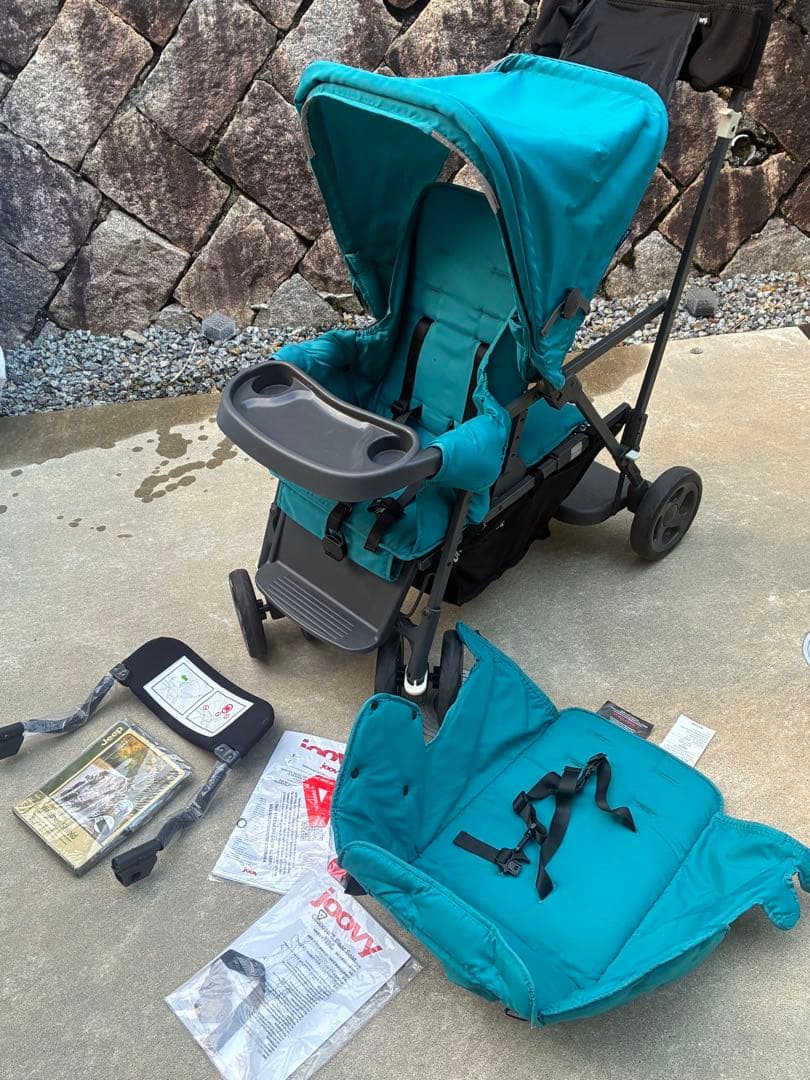 美品　Joovy Ultralight 二人乗りベビーカー　未使用レインカバー付