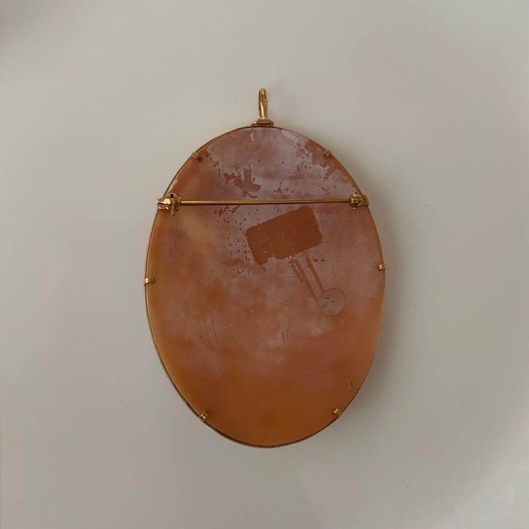 k18 シェル カメオ ペンダント