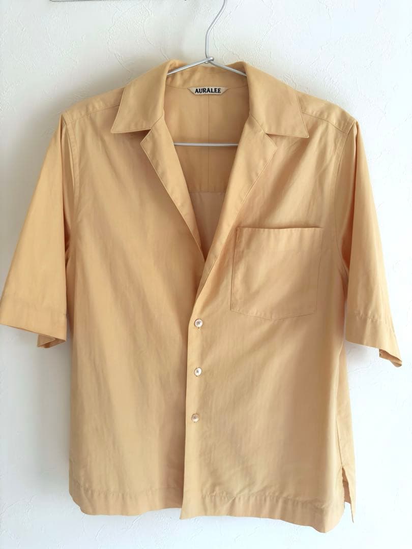 トップス AURALEE WASHED FINX HERRINGBONE SHIRTS