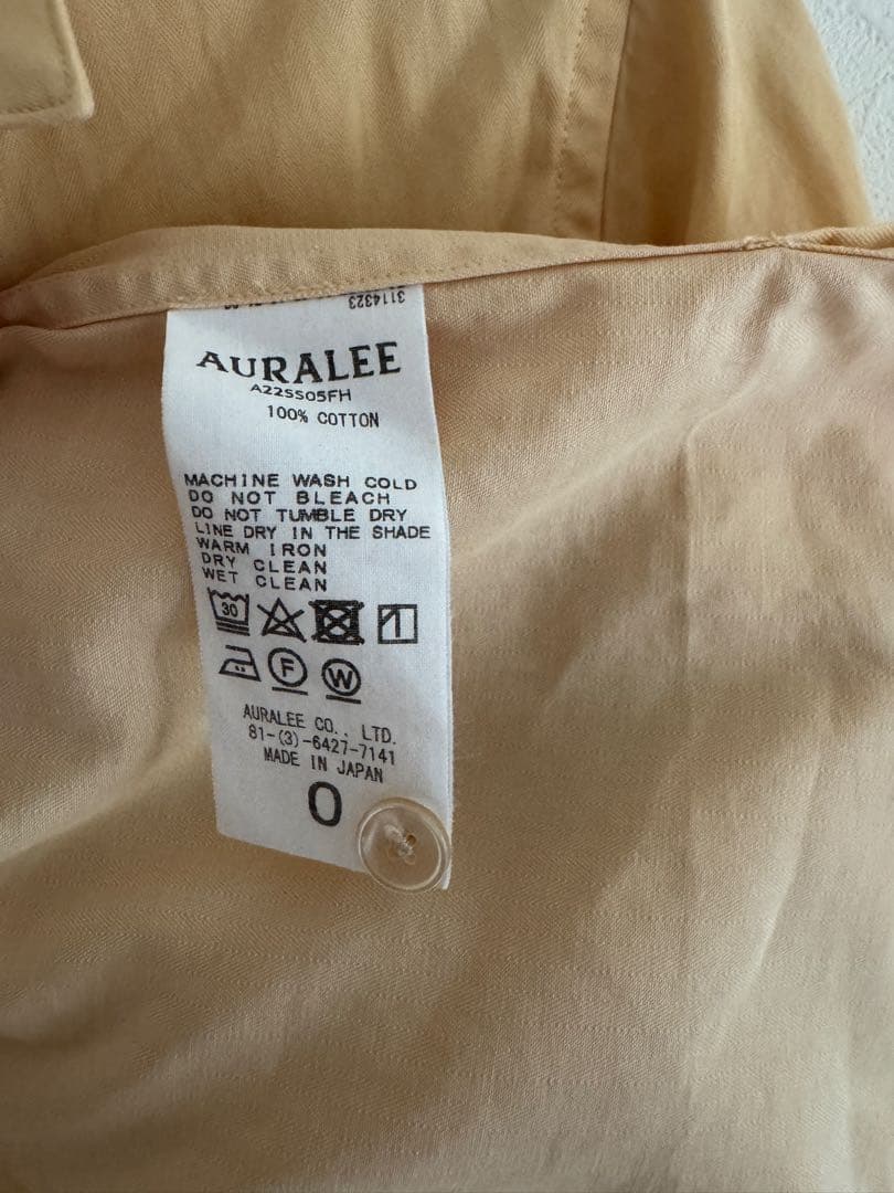 トップス AURALEE WASHED FINX HERRINGBONE SHIRTS