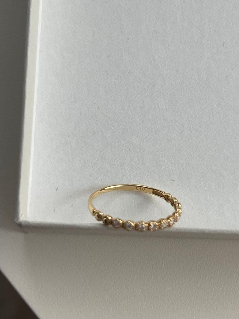 【ちゅん】ツツミ　K18 ダイヤモンドリング　YG 13号