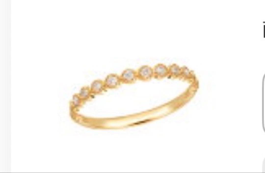 【ちゅん】ツツミ　K18 ダイヤモンドリング　YG 13号